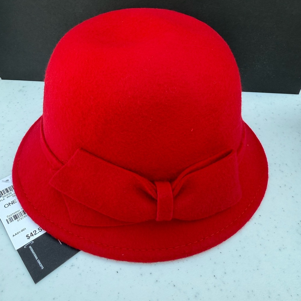 INC International Concepts Red Women's Cloche Hat